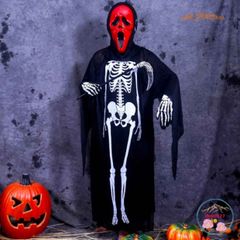 Bộ Trang Phục Halloween Kinh Dị - Áo Quần Xương Người và Mặt Nạ Đầu Lâu Cho Nam Nữ - Phụ Kiện Thời Trang Độc Đáo