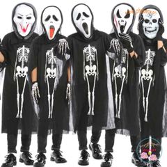 Bộ Trang Phục Halloween Kinh Dị - Áo Quần Xương Người và Mặt Nạ Đầu Lâu Cho Nam Nữ - Phụ Kiện Thời Trang Độc Đáo