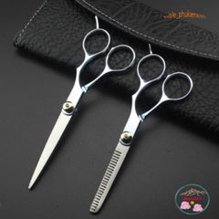 Bộ 2 Kéo Cắt Tỉa Tóc Chuyên Nghiệp Không Gỉ - Dụng Cụ Làm Tóc Tại Nhà và Salon, Hàng Chất Lượng Cao