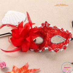 Mặt Nạ Mắt WMES15H Phối Lông Vũ - Đạo Cụ Hóa Trang Cho Halloween, Tiệc Cưới, Thời Trang Độc Đáo, Phụ Kiện Nổi Bật