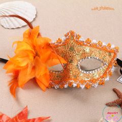 Mặt Nạ Mắt WMES15H Phối Lông Vũ - Đạo Cụ Hóa Trang Cho Halloween, Tiệc Cưới, Thời Trang Độc Đáo, Phụ Kiện Nổi Bật