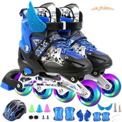 Giày Patin Trẻ Em 8 Bánh Phát Sáng - Khung Hợp Kim Cao Cấp, Kèm Bộ Bảo Hộ Đầy Đủ, Thể Thao An Toàn và Thoải Mái