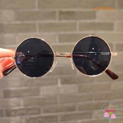 Kính Mát Gọng Tròn Retro Thời Trang Unisex - Kính Râm UV400 Dành Cho Nam Nữ, Phong Cách Thầy Bói Mù Ổn Định