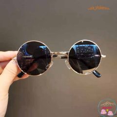 Kính Mát Gọng Tròn Retro Thời Trang Unisex - Kính Râm UV400 Dành Cho Nam Nữ, Phong Cách Thầy Bói Mù Ổn Định
