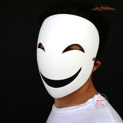 Mặt Nạ Halloween Hình Mặt Cười Trắng HIRUKO - Phụ Kiện Trang Trí Vui Nhộn Cho Tiệc Hóa Trang, Cosplay, Ảnh Chụp Độc Đáo