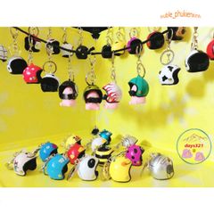 Móc Khóa Dễ Thương Hình Bé Ciu Má Hồng Đội Nón Bảo Hiểm - Phụ Kiện Thời Trang Độc Đáo Cho Balo và Túi Xách