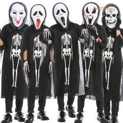 Áo Choàng Xương Ma Halloween Dài 120cm - Trang Phục Hóa Trang Độc Đáo Cho Trẻ Em và Người Lớn, Phù Hợp Cho Các Bữa Tiệc Halloween