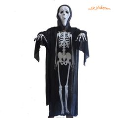 Áo Choàng Xương Ma Halloween Dài 120cm - Trang Phục Hóa Trang Độc Đáo Cho Trẻ Em và Người Lớn, Phù Hợp Cho Các Bữa Tiệc Halloween