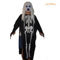 Áo Choàng Xương Ma Halloween Dài 120cm - Trang Phục Hóa Trang Độc Đáo Cho Trẻ Em và Người Lớn, Phù Hợp Cho Các Bữa Tiệc Halloween