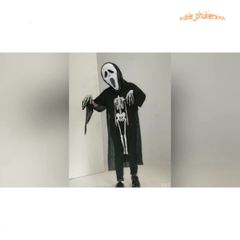 Áo Choàng Xương Ma Halloween Dài 120cm - Trang Phục Hóa Trang Độc Đáo Cho Trẻ Em và Người Lớn, Phù Hợp Cho Các Bữa Tiệc Halloween