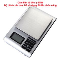 Cân Điện Tử Tiểu Ly Bỏ Túi 5KW - Cân Chính Xác 0.1G Đến 3KG, Chức Năng Trừ Bì, Đơn Vị Đo Đa Dạng, Thiết Kế Sang Trọng