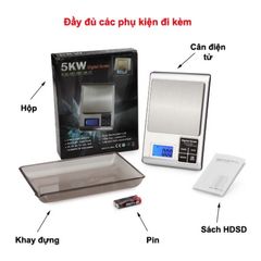 Cân Điện Tử Tiểu Ly Bỏ Túi 5KW - Cân Chính Xác 0.1G Đến 3KG, Chức Năng Trừ Bì, Đơn Vị Đo Đa Dạng, Thiết Kế Sang Trọng