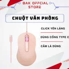 Chuột Không Dây Silent Click BAK5 - Thiết Kế Tiện Dụng Chất Lượng Cao Hỗ Trợ Kết Nối Type-C cho Laptop, PC, MacBook