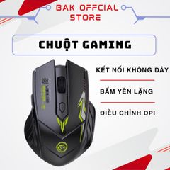 Chuột Không Dây Gaming Bluetooth BAK59 - Sạc Pin, Kết Nối 2.4G, DPI Điều Chỉnh, May Tính Chạy Im Lặng Dành Cho Game Thủ