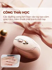 Chuột Không Dây BAK INPHIC M8 PLUS Cute Hồng Silent Chống Ồn, Sạc Pin USB, Kết Nối Mượt Mà, Thiết Kế Sang Trọng, Phụ Kiện Máy Tính Ép Phong Cách