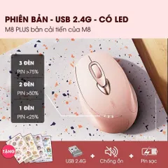 Chuột Không Dây BAK INPHIC M8 PLUS Cute Hồng Silent Chống Ồn, Sạc Pin USB, Kết Nối Mượt Mà, Thiết Kế Sang Trọng, Phụ Kiện Máy Tính Ép Phong Cách