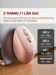 Chuột Không Dây BAK INPHIC M8 PLUS Cute Hồng Silent Chống Ồn, Sạc Pin USB, Kết Nối Mượt Mà, Thiết Kế Sang Trọng, Phụ Kiện Máy Tính Ép Phong Cách