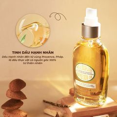 Dầu Dưỡng Thể Hạnh Nhân Dưỡng Ẩm L'Occitane Almond Supple Skin Oil 100ml - Chăm Sóc Da Mềm Mại & Tươi Trẻ Từ Pháp