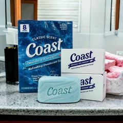 Xà Phòng Cục COAST 113G - Lốc 8 Cục Xà Bông Kháng Khuẩn Mỹ - Sạch Sẽ và Tươi Mát cho Mọi Loại Da