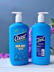 Sữa Tắm COAST 946ml 2in1 Có Vòi - Dầu Gội và Sữa Tắm Tiện Lợi, Hương Thơm Dễ Chịu, Chăm Sóc Da Và Tóc Tối Ưu - Hàng Mỹ