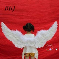Cánh Thiên Thần Trắng Lông Vũ Cho Trẻ Em - Phụ Kiện Hóa Trang Halloween & Cosplay - Dễ Dàng Đeo Và Thoải Mái