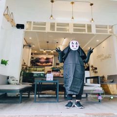 Trang phục Vô Diện (Kaonashi) từ Spirited Away - Bộ Cosplay Halloween với áo choàng, mặt nạ và găng tay dài cho trẻ em và người lớn