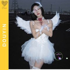 Cánh Thiên Thần Đen Lông Mềm - Phụ Kiện Hóa Trang Halloween & Noel cho Nữ, Trang Phục Cosplay Công Chúa, Đồ Dự Tiệc Giáng Sinh