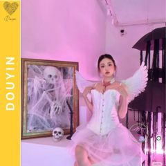 Cánh Thiên Thần Đen Lông Mềm - Phụ Kiện Hóa Trang Halloween & Noel cho Nữ, Trang Phục Cosplay Công Chúa, Đồ Dự Tiệc Giáng Sinh