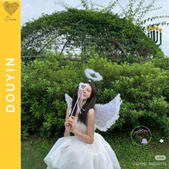 Cánh Thiên Thần Đen Lông Mềm - Phụ Kiện Hóa Trang Halloween & Noel cho Nữ, Trang Phục Cosplay Công Chúa, Đồ Dự Tiệc Giáng Sinh