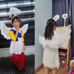 Bộ Trang Phục Thiên Thần Lông Vũ Tuyệt Đẹp với Đũa Phép Cổ Tích - Phụ Kiện Hóa Trang Hoàn Hảo cho Giáng Sinh và Halloween