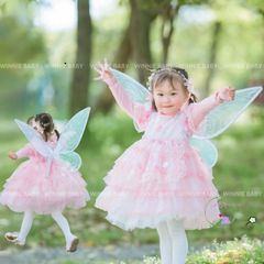 Cánh Thiên Thần Lấp Lánh Công Chúa Cô Tiên Cho Bé Gái - Đồ Hóa Trang Halloween và Trung Thu, Kích Thước Phù Hợp 60x48 cm