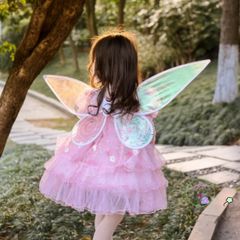 Cánh Thiên Thần Lấp Lánh Công Chúa Cô Tiên Cho Bé Gái - Đồ Hóa Trang Halloween và Trung Thu, Kích Thước Phù Hợp 60x48 cm