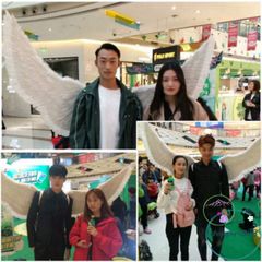 Bộ Cánh Thiên Thần Trắng và Cánh Ác Quỷ Đen Cosplay 160x90CM - Phụ Kiện Hóa Trang Lễ Hội Độc Đáo cho Tiệc Halloween và Sự Kiện Sáng Tạo