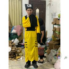 Bộ Trang Phục Pháp Sư Bắt Ma Halloween Cao Cấp - Áo, Nón, Chùm Râu Giả - Cosplay Ma Quái Chất Lượng