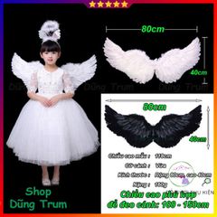 Cánh Thiên Thần Lông Vũ Đen Trắng - Phụ Kiện Hóa Trang Thiên Thần Cho Biểu Diễn, Chụp Ảnh, Làm Đẹp