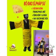 Bộ Trang Phục Pháp Sư và Đạo Sĩ Cosplay - Thiết Kế Độc Đáo, Vải Chất Lượng Tốt, Phù Hợp Cho Halloween và Tiệc Hóa Trang