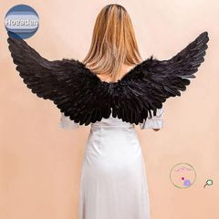 Cánh Thiên Thần Đen Trắng Cosplay - Trang Phục Hóa Trang Cho Trẻ Em & Người Lớn - Quà Tặng Sinh Nhật 60x35cm/80x40cm
