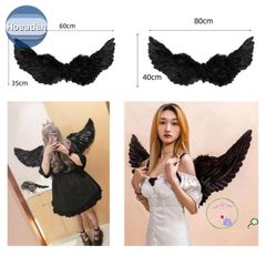 Cánh Thiên Thần Đen Trắng Cosplay - Trang Phục Hóa Trang Cho Trẻ Em & Người Lớn - Quà Tặng Sinh Nhật 60x35cm/80x40cm