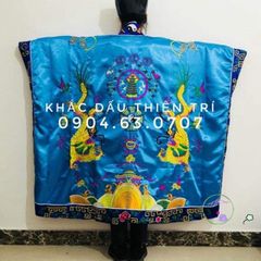Áo Choàng Đạo Sĩ Bát Quái - Lụa Thêu Tinh Tế, Họa Tiết Tâm Linh, Cosplay Đạo Giáo, Màu Sắc Vũ Trụ Đen Đỏ Xanh Vàng Trắng