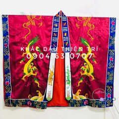 Áo Choàng Đạo Sĩ Bát Quái - Lụa Thêu Tinh Tế, Họa Tiết Tâm Linh, Cosplay Đạo Giáo, Màu Sắc Vũ Trụ Đen Đỏ Xanh Vàng Trắng