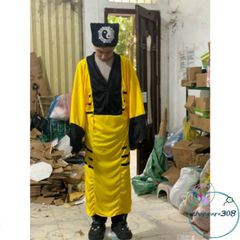 Bộ Trang Phục Hóa Trang Pháp Sư - Áo Đạo Sĩ Thiết Kế Cao Cấp cho Halloween và Cosplay, Gồm Nón và Lá Bùa Kỳ Bí