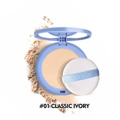 Phấn Phủ SACE LADY Kiềm Dầu Che Phủ Cao Lâu Tone 01 Classic Ivory 10g - Giúp Da Mịn Màng, Kháng Nước, Hoàn Hảo Cho Trang Điểm