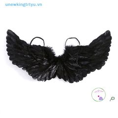 Cánh Thiên Thần Đen Trắng Hóa Trang - Phụ Kiện Halloween Cho Người Lớn Và Trẻ Em, Chất Liệu Lông Vũ, Kích Thước Đa Dạng