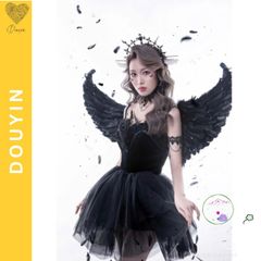 Cánh Đen Thiên Thần - Phụ Kiện Hóa Trang Halloween và Cosplay Công Chúa cho Trung Thu, Giáng Sinh, Thời Trang Nữ