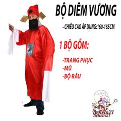 Bộ Trang Phục Thẩm Phán và Diêm Vương - Pháp Sư & Đạo Sĩ Đẹp cho Cosplay Halloween, Vải Chất Lượng Cao