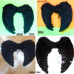 Cánh Thiên Thần Cosplay Đen/Trắng/Hồng - Hóa Trang Độc Đáo Cho Halloween, Cánh Lông Vũ Dành Cho Người Lớn Trẻ Em