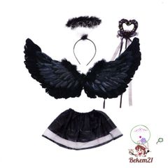 Bộ Cánh Thiên Thần 3 Chi Tiết - Hóa Trang Thiên Thần Lông Vũ Cho Bé Gái Dịp Halloween, Tết Nguyên Đán, New Year