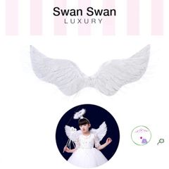 Cánh Thiên Thần Trắng Cho Bé - Lông Vũ Mềm Mại Dành Cho Tiệc Halloween, Trang Phục Hóa Trang, Đạo Cụ Sáng Tạo