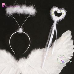 Cánh Thiên Thần Cosplay Trẻ Em - Đạo Cụ Hóa Trang Halloween Thời Trang, Băng Đô và Que, Quà Tặng Đáng Yêu