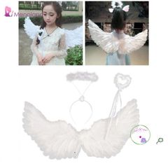 Cánh Thiên Thần Cosplay Trẻ Em - Đạo Cụ Hóa Trang Halloween Thời Trang, Băng Đô và Que, Quà Tặng Đáng Yêu